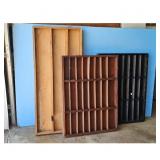 Lot of 3 Wooden and Black Compartment Organizers