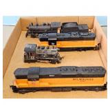 3 HO Scale Model Train Engines Lot - Milwaukee Roa