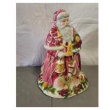 Vintage Ceramic Santa Claus Cookie Jar with Lanter