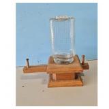 Vintage WoodenCandy Dispener with Glass Jar