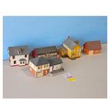 Vintage HO Scale Model Buildings Lot - Houses & Ba