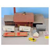 HO Scale Model Train Lot - Buildings, Cars, and Ac