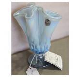 Fenton Glass Opalescent Blue Handkerchief Vase