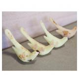 Set of 4 Vintage Glass FentonBirds with Floral Dec