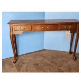 Vintage Oak Console Table with 3 Drawers