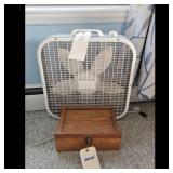 Wooden Jewelry Box  White Box Fan Set