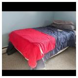 Red Blue Gray Twin Bed Frame Set