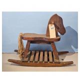 Brown Wooden Rocking Horse