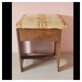 Brown Beige Ornate Floral Vanity Stool