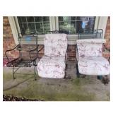 3 Wrought Iron Patio Chairs/Cushions