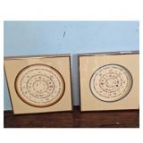 Floral Nature Art Set 2 Wood Tone Frames