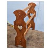 Brown Oak Quilt Rack Heart Cutout Farmhouse
