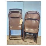 9 Brown & Black Metal Folding Chairs