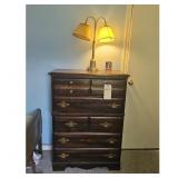 Dark Brown Tall Dresser Chest of Drawers