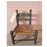 Charming Teal Childs Chair Floral Design