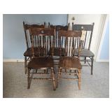 Antique Dining Chairs Set Brown