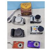 Lot of 6 Digital Cameras: Canon, Sony, Olympus, Sa