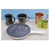 Le Creuset Frying Pan, Titos Vodka Mug, & Asparagu