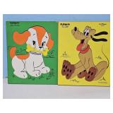 2 Playskool  Peg Puzzles -Pluto & Puppy Love