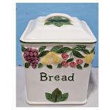 Fruit Embossed Portugal Ceramics Bread Box
