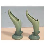 Van Briggle Blue Pottery Calla Lily Bud Vase Set