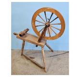 Brown Wooden Spinning Wheel Decorative Item