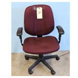 Burgundy Office Chair Adjustable Armrests