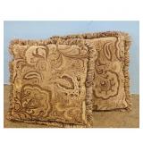 BrownTan Paisley Pillow Set