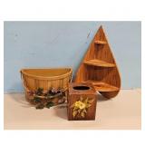 Ronk Cabinet Wooden Shelf/Basket /Tissue Box