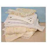 CreamWhite Lace Embroidered Linen Set