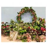 Artificial Floral Wreath  Stems Multicolor Set