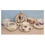 White Floral Tea cups/Cream & Sugar Bowls