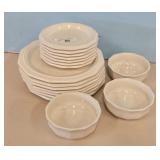 Pfaltzgraff Cream Ceramic Plate & Bowl Set