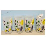Frosted Tumbler Set Multicolor Floral Design