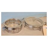 Silver-tone Clear Glass Casserole Dishes Set of 2