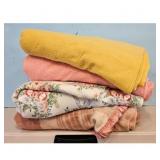 pc Textile Set Yellow Pink Floral Stripe