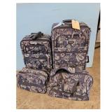 Floral Luggage Set 4-Piece Carry-On Duffel Bag