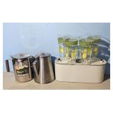 Ozark Trail 12 Cup SS Coffee Pot/Enamel Breadbox/T