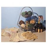 -Tier Metal Basket  Doily Set