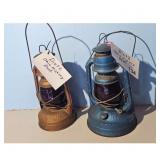 Dietz Oh Highway Dept. Oil Lanterns Brass & Blue S