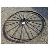 Dark Metal Wagon Wheel Garden Art-54 inch diameter