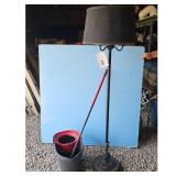 Floor Lamp & Spin Mop Bucket Set