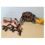 Western Toy Set Stagecoach Horses Wagons