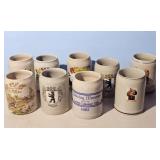 Multicolor Ceramic Beer Steins German City Crests