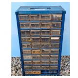 Blue Metal Parts Organizer Cabinet 40 Drawers