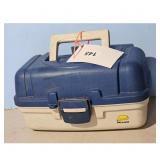 Blue & WhitePlano Tackle Box w/ Fishing Lures