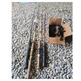 4 Fishing Rods & Reels Set