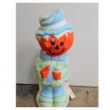 Vintage Halloween Blow Mold Pumpkin Scarecrow Tric