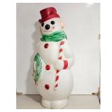 Vintage Blow Mold Snowman Christmas Decoration wit