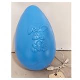 Vintage Blue Easter Egg Bunny Light Lamp